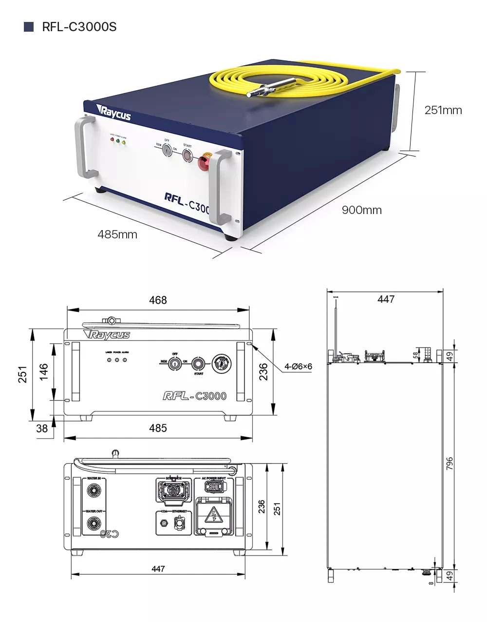 Raycus 3000W Cw Fiber Laser Source for Fiber Laser Cutting Machine with 24 Hour Repair Service