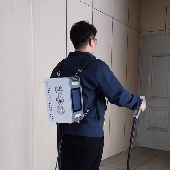 New Design Backpack Pulse Laser Cleaning Machine 50W 100W Graffiti Broray Laser Rust Cleaner